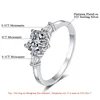 Pierścień Solitaire 3 Kamienne pierścionki zaręczynowe dla kobiet 1.2 Serce Cut Platinum Plated Srebrne Wedding 230625