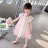 Fille Robes Enfants Lune Et Étoiles Applique Dentelle Robe Pour Enfants Mode Maille A-ligne Tulle Robe Vêtements Lolita Costume