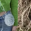 Nouveau mini sac rond en perles de cristal haut de gamme pour femmes avec bandoulière fleur ins joli sac à bandoulière fait main pour femmes japonaises et coréennes 230625