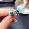 Boucles d'oreilles à tige 2023 Est brillant vert Moissanite gemme pour les femmes en argent Sterling 925 brillant mieux que le cadeau de diamant