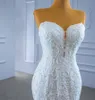 Luxe sirène robe De mariée pour les femmes 2023 mariée chérie perles broderie à lacets robes De mariée arabe dubaï Vestidos De Noiva