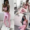 Women's Two Piece Pants 2023 Pure Clothing Sets Sport 2pcs Sexy Costume Suit Bra Padded Top Long High-Quality Jogging Suits