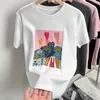 Women's T-Shirt Cartoon Print White Short Sleeve T Shirt Women Summer Tops O-Neck Graphic Tees Korean Fashion Tee Shirt Femme 230621