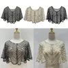 Scarves Fashion Women 1920s Vintage Black Lace Short Cape Flapper Shawl Beaded Decoration