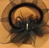 Berets Black White White Flower Fearnator Hat Hatpin Fashion Women Fashion Show Коктейль -вечеринка сетчатые аксессуары для волос свадьба