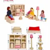 Outils Atelier 6 style de jeu Drôle Enfants Faire semblant Rôle Jouet En Bois Maison De Poupée Chambre D'enfant Salle À Manger Salon Chambre Miniature Meubles 230621