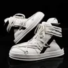 2023 Nieuwe Heren High Top Sneakers Lace Up Sportschoenen Casual Trainers Motor Martin Laarzen Oranje Beige Zwart