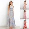 Casual Dresses 2023 Women's Summer Printed Sleeveless Halter Neck Long Maxi Dress Party Prom