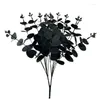 Dekorative Blumen 1PCS Simulation Schwarz Eukalyptus Blatt Gefälschte Blume Einfache Dekoration Lysimachia Künstliche Pflanze