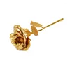 Decorative Flowers Simulation Flower Gold Foil Rose Color Gift Fake Carnation Wedding Supplies Happy Valentine's Day Party Decor