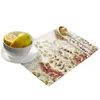 Tapis de table fermes feuilles d'automne napperons d'automne ensemble de 4/6 pièces cuisine café accessoires sous-verres maison salle à manger décor lin