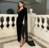 Basit Zarif Siyah Denizkızı Gece Elbiseleri Kadınlar İçin 2023 Bir omuz tarafı yarık Abendkleider Party Resmi Fırsat Elbiseleri