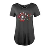 Blusas Femininas Blusa Casual Confortável Verão Decote em V Manga Curta Estampada Túnica Top Criss Cross Shirts Tops Roupas Femininas