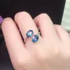 Klastrowe pierścionki proste i wykwintne naturalne pierścień topazowy 925 Srebrna kobieta Ekskluzywna klejnot Patrz sklep