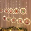 Julhemdekoration Gardin Lätt led Fairy Festoon Ring Light String för festbröllop Nyårsgarland utomhusträdgård