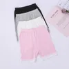 Shorts 4 pçs/lote Shorts de verão Roupas de meninas Shorts de bebê 3 a 10 anos Calça infantil menina Boxer sólida Roupa íntima de renda infantil Short de praia de segurança 230625