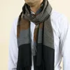 Écharpes rayées hommes écharpe d'hiver mode fil teint chaud russe châle écharpes frange rayure gland Viscose coton mélange Long