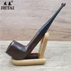 Pipes à fumer noyau de filtre détachable, tuyau sec en bois massif, ensemble de cigarettes en bois traditionnel pour hommes personnalisé