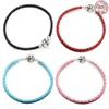 Charm Bracelets Hot selling 925 sterling silver lucky red woven leather rope is fit original Pandora DIY boutique beads charm jewelryHKD2306925