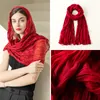 Sjaals zomer vrouw hijab sjaal voor moslim vrouwen hoofdaccessoires macaron solide kleuren sjaalclip