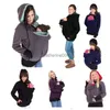 マザーカンガルーセーター服を育てる子供秋冬の妊娠中の女性のスウェットシャツベビーキャリアパーカーを着たL230625