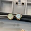 designer earrings Luxury Jewelry Four-leaf clover braceletStud Earrings Back Mother-of-Pearl Titanium Plated Agate for Women&Girls Valentine's Wedding Jewelry