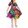 Casual Dresses Girl Plus Size Kids Clothes Wholesale Party Polynesian Tribal Design Summer Girls Dress For Little Boutique