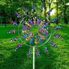 Tuin Decoraties Unieke en Magische Metalen Windmolen 3D Wind Aangedreven Kinetische Sculptuur Gazon Spinners Yard Decor Gift 230625