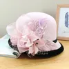 Basker vinter kvinnor blommor ull fedoras vintage western hink hattar 2023 blommor design kvinna damer elegant bowler hatt