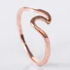 Cluster Rings Fashion Simple Design Sea Wave Ocean Surf Alloy Ring Rose Gold Silver Color Finger Jewelry For Women Surfer Gift