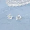 Stud Oorbellen Sierlijke Minimalistische Sneeuwvlok Kerst Vakantie Winter Sneeuwvlok Geschenken Moeder Aan Dochter Valentijnscadeau