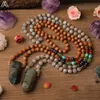 Halsband naturliga labradorite stenpunkt hänge doftande sandelträ runda pärlor mala halsband för kvinnor meditation halsband smycken gåva