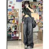 Jean femme Vintage Streetwear noir Baggy coréen jean taille haute surdimensionné pantalon large jambe Grunge Denim pantalon Y2K Alt vêtements 230625