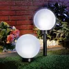 2Pcs Round Ball LED Garden Solar Power Light Outdoor Lawn Backyard Pathway Lamp