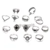 Zespół Pierścionki czechy regulowane kobiety pierścionki hippie biżuteria wąż pierścień zestaw pierścienie ze stali nierdzewnej schmuck palec serdeczny bts accesorios x0625