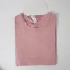 LL Дизайнерская футболка Lulul Yoga с короткими рукавами с твердым цветом
