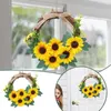 Kwiaty dekoracyjne Wewnień jesień jagodowych do drzwi przedniego świątecznego baterii Summer Sunflower Home Decoration Ornament 1PC