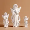 Objets décoratifs Figurines Mignon Résine Fée Fille Ange Figurine Prière Paisible Sculpture Ornements De Bureau Rétro Fleur Petit 230625