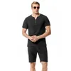 Tute da uomo Summer Mens Cotton Linen Vneck Beach Suit Tshirt Shorts Set Sport Thin Slim Fit Soft Tuta da uomo Abbigliamento Joggers Gym 230625