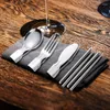 Dinnerware Sets Folding Utensils Set Flatware Foldable Cutlery Kitchen Accessory M6CE