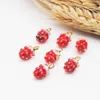 Charms 10pcs/pack Metal Alloy Enamel Strawberry Jewelry Fruit Pendants Findings Fit Bracelets Necklace Keychain Accessories