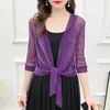 Women's Knits Summer Cardigan Ladies Sexy Thin Sunscreen Short Jacket Leng Dress Coat Type Shawl