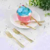 Dinnerware Sets 24 Pcs Disposable Fruit Fork Plastic Picks Cutlery Wedding Silverware Pudding Spoon