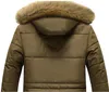 冬のコットンジャケットメンズミディアムレングスダウンジャケットルーズサイズフード付き温かくて厚くなったメンズジャケット