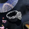 Solitaire Ring OEVAS Luxe 100 925 Sterling Zilver 6 Peer Zirkoon Edelsteen Bruiloft Verloving Voor Vrouwen Fijne Sieraden Gift Groothandel 230625