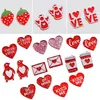 Boucles d'oreilles acrylique bonbon rouge paillettes amour coeur forme fraise doux mignon bouton goujons pour 2023 femmes en gros saint valentin cadeau