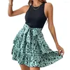 Casual Dresses Women Summer Dress Sleeveless Lady Bow-knot