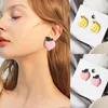 Stud Earrings Summer Fruit Party Stereo Banana Peach Girl Ear Clip