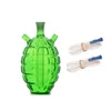 Qualité Green grenade style eau dab rig bong Épais capiteux Creative deux personnes utilisent 10mm Femme brûleur à mazout en verre bongs tuyau pour fumer avec deux tuyaux en silicone