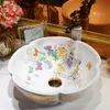 White China Artistic Handmade butterfly Ceramic Lavobo flower Countertop handmade ceramic small wash basin bathroom sinksgood qty Vwcnl